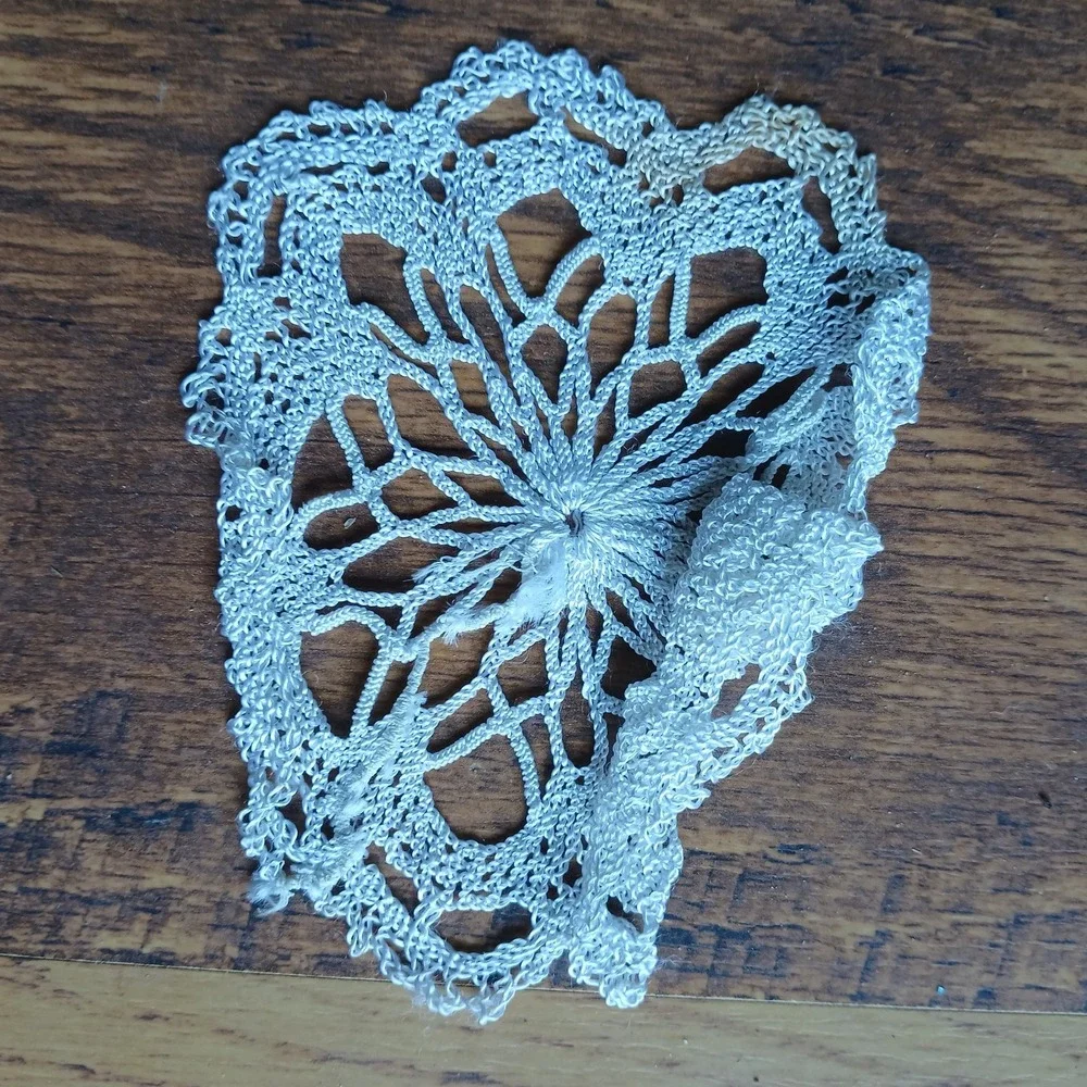 Lot 5 Vtg Crochet Lace Doilies Handmade Mixed Ivory/White Ephemera Crafts READ
